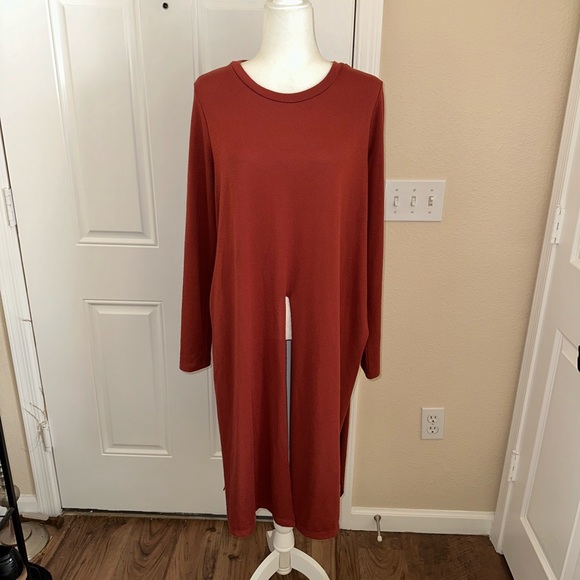 G by Giuliana Multi Slit Burnt Red Orange Dress Shirt size M - Picture 6 of 8